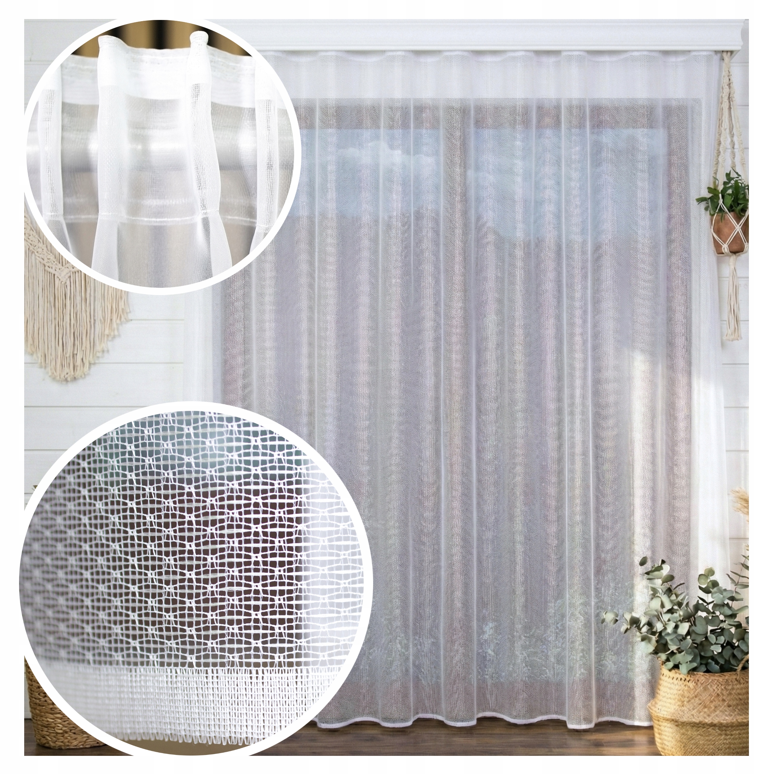 Záclona Boho Žakard Stella 550x235 Tunelová Páska Hotová Obývací Pokoj Bez Žehlení