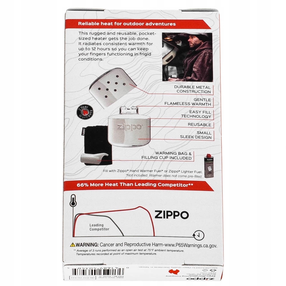 WROCŁAW Ogrzewacz do rąk zippo 12h pomarańczowy benzyna Model 40348