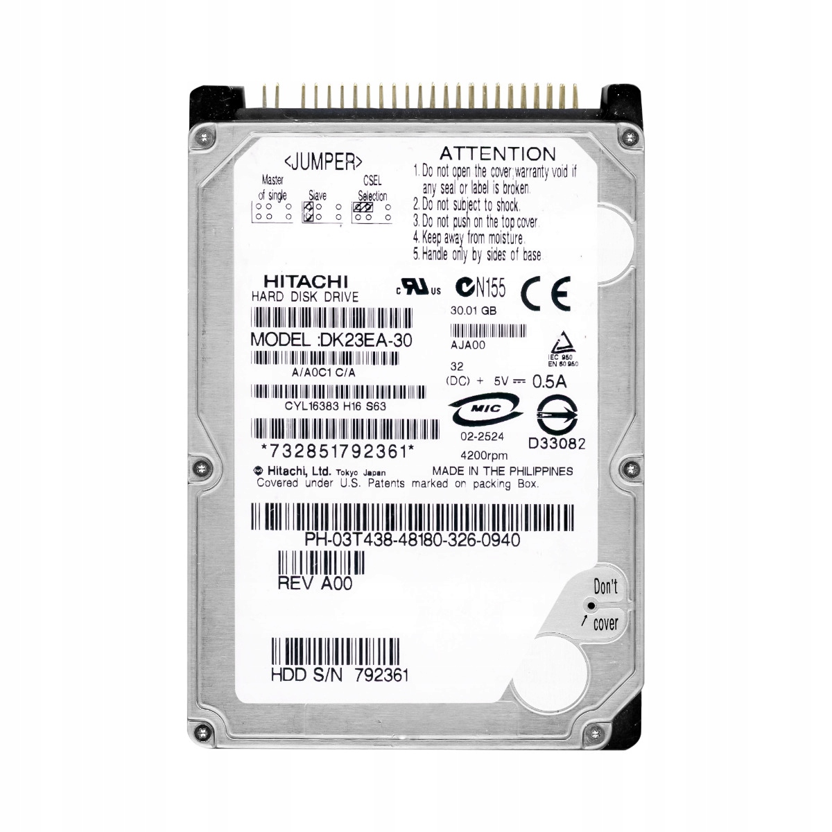 Travelstar 30GB 4.2K Ata 2.5'' DK23EA-30