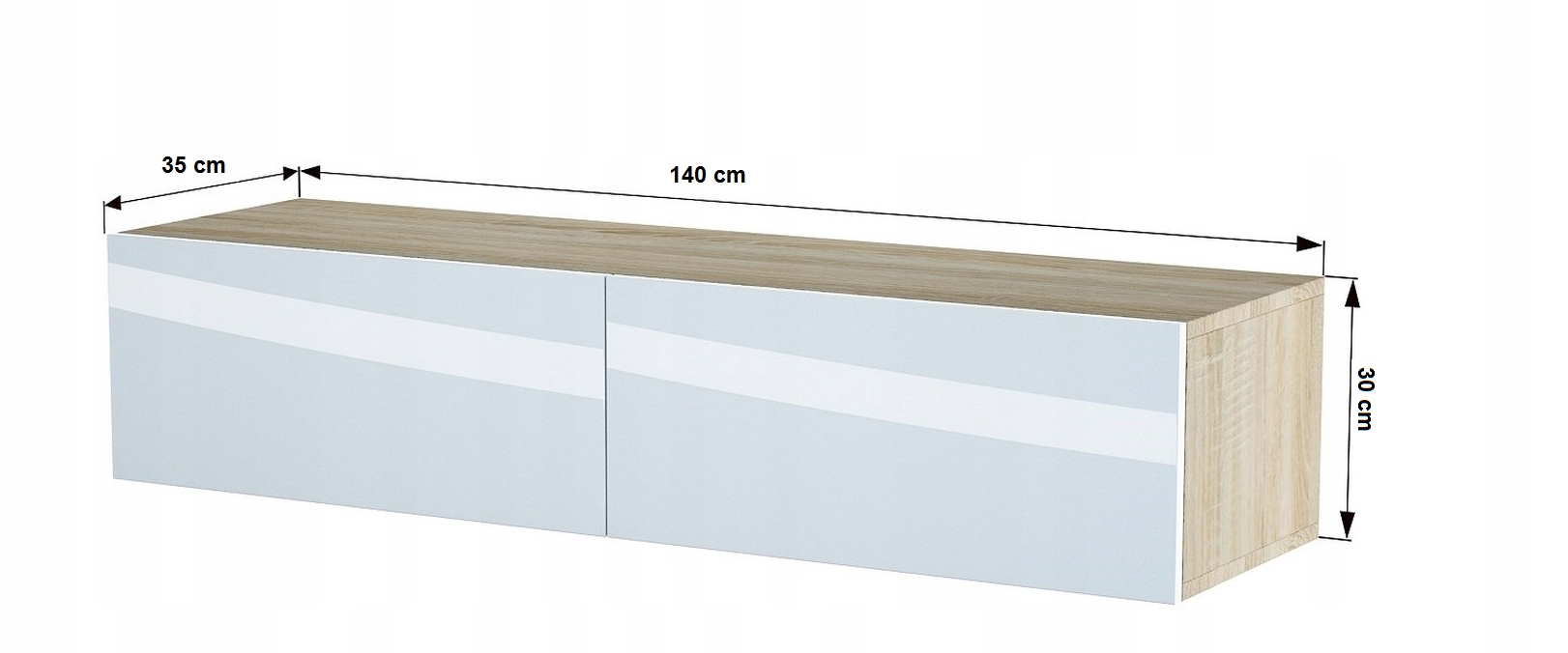 SZAFKA RTV WISZĄCA 140 CM BIAŁY MAT Marka inna