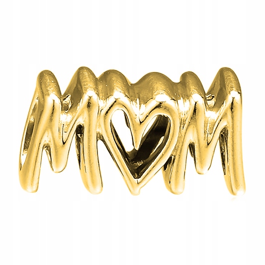 Zlatý přívěsek Charms Mom Mama Mother stříbro 925