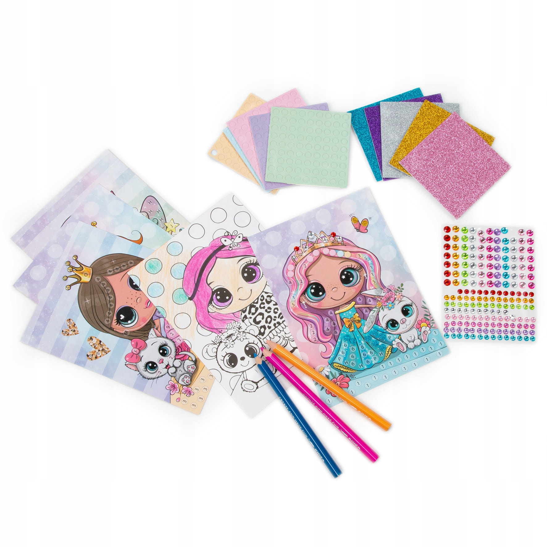 Kidea Mozaika i kolorowanka wróżki zestaw kreatywny z naklejkami Marka Kidea