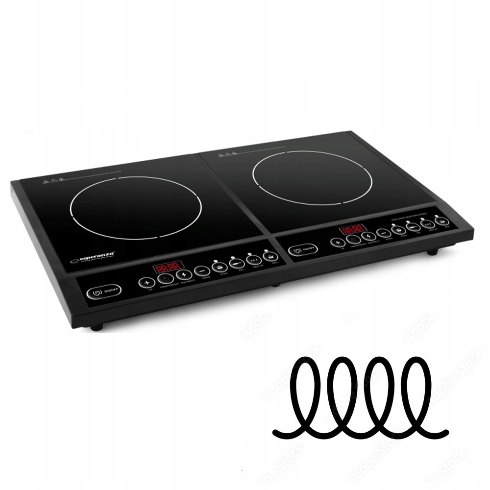 Płyta Indukcyjna Kuchenka Wolnostojoąca Dwa Palniki Elektryczna 2x 2000W