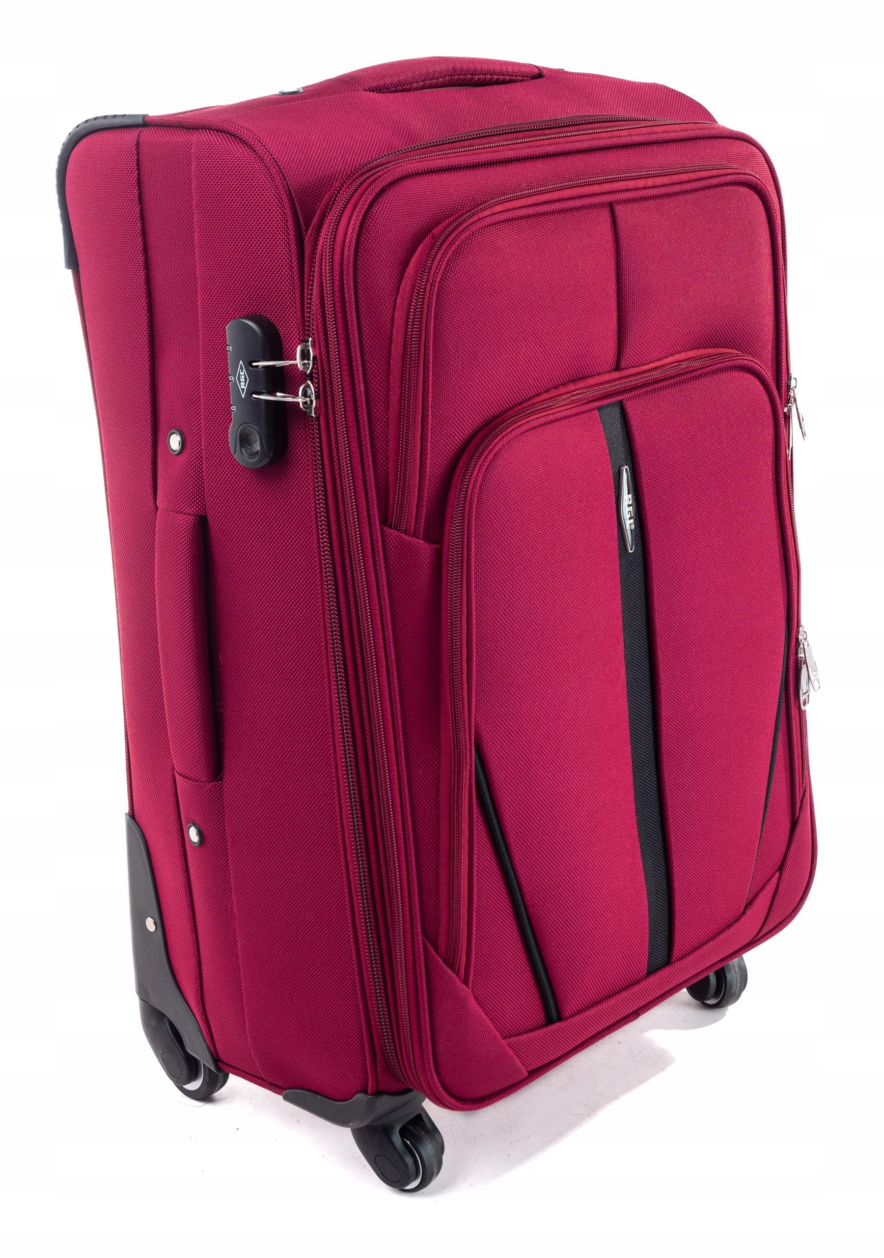 Duża Walizka Mocna XXL Na 4 Kółkach Torba Materiałowa Codura Bordo Rgl