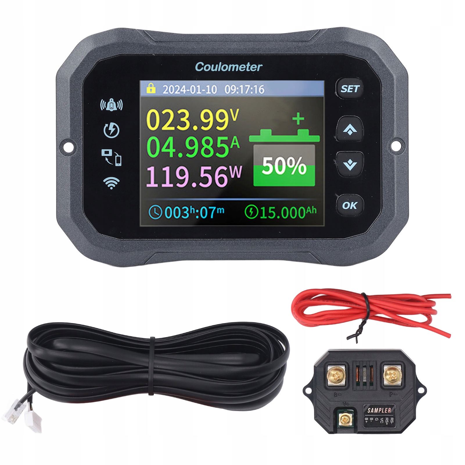 TESTER POJEMNOŚCI MIERNIK BATERII 10-100V 0-50A MONITOR BATERII