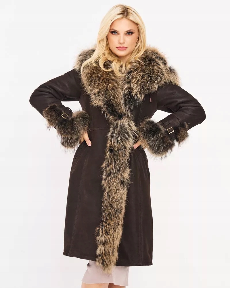 Karen damski kożuch naturalny płaszcz na zimę L Płeć kobieta