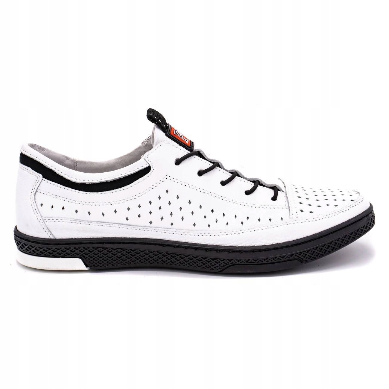 Pánské boty z přírodní kůže s Polské vzorem K22P bílé 41