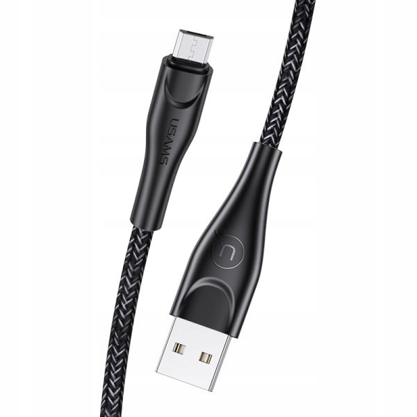 

Usams Kabel pleciony U41 microUSB 2m 2A czarny/bla