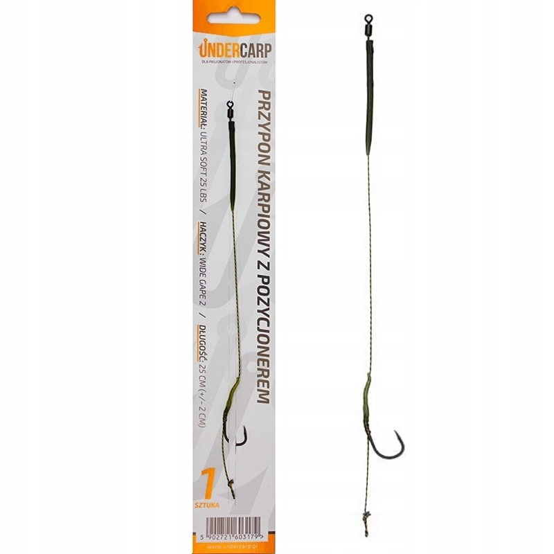 Undercarp Przypon Karpiowy Z Pozycjonerem 4 25lbs 25cm Wide Gape/Ultra Soft