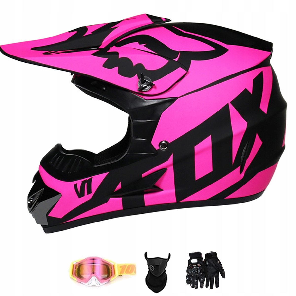 Motocyklová Přilba Lehká Enduro Quada Brýle Rukavice Maska M