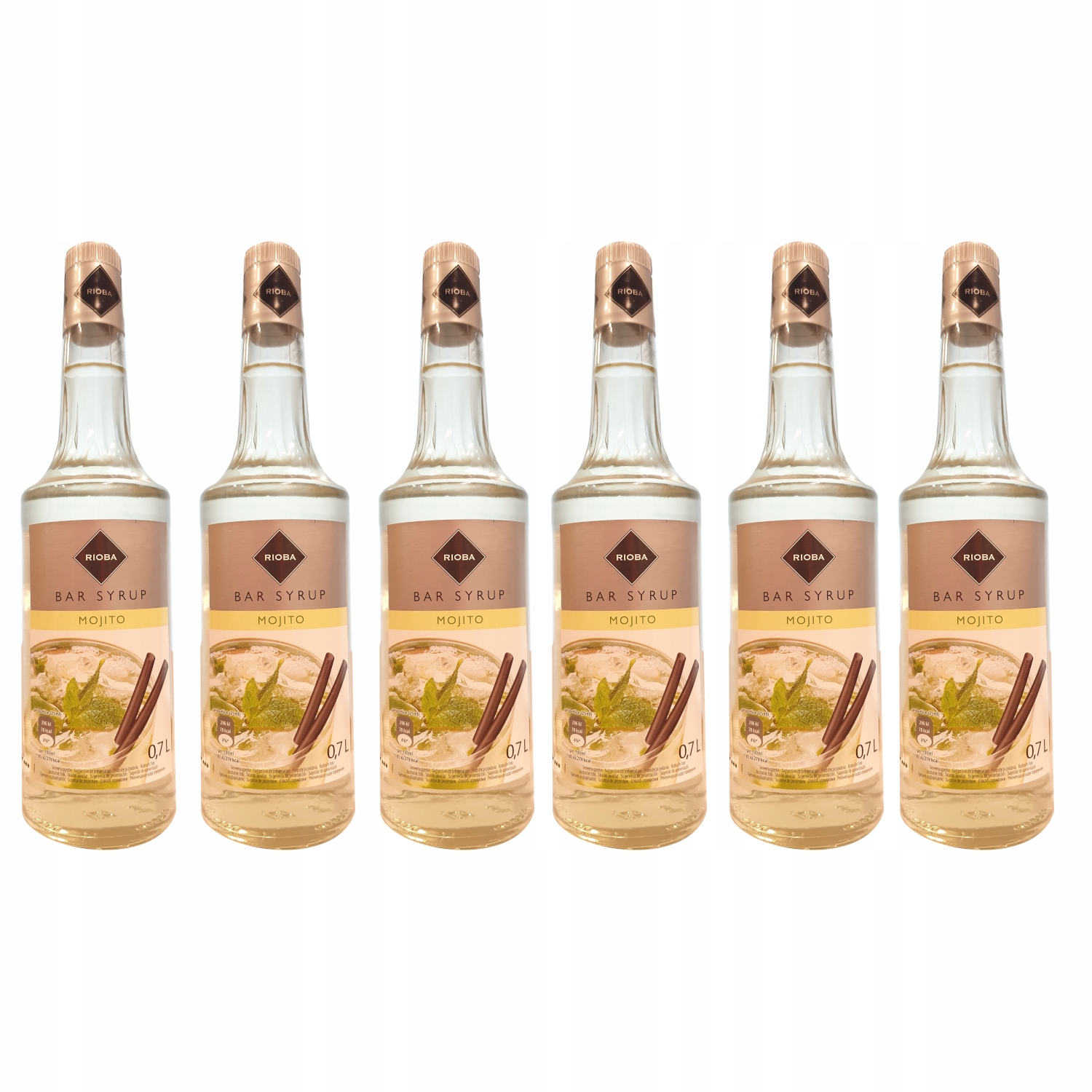 6 x barmanský sirup Rioba do nápojů Mojito 0,7 l