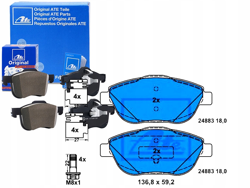 ATE13.0460-3855.2 Kostky Ham. Peugeot Přední 2008 1 Asistent řidiče #33