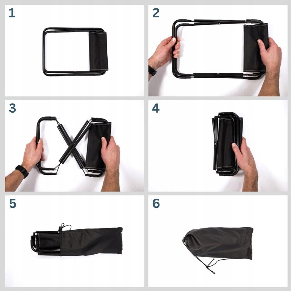 SKŁADANY STOŁEK KEMPINGOWY, LEKKI, MAŁY, PRZENOŚNY, Z TORBĄ TRANSPORTOWĄ Marka inna