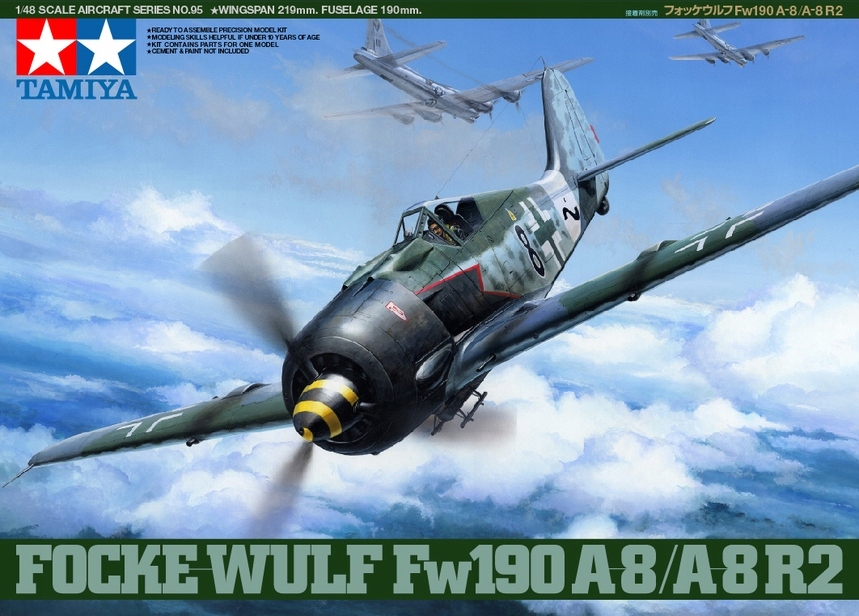 Tamiya 61095 Focke-Wulf Fw190 A-8/A-8 R2 Letadlo Měřítko 1/48