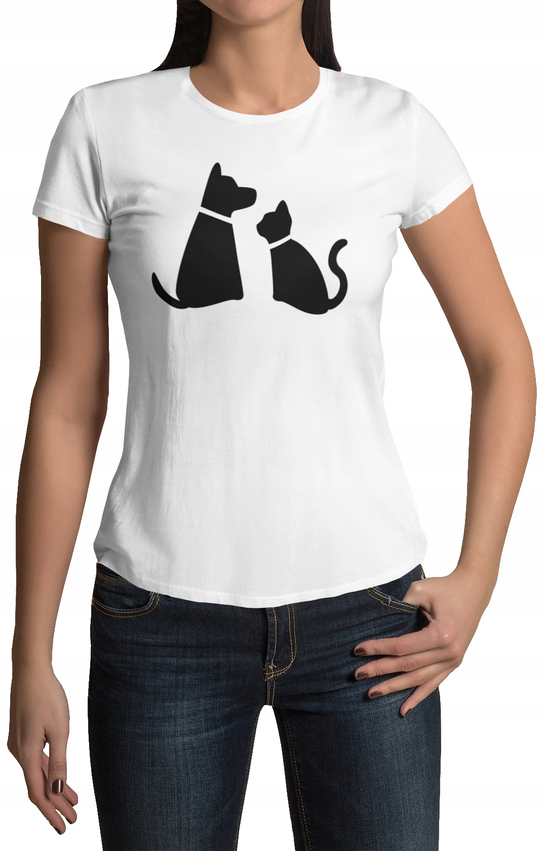 

Koszulka Damska T-shirt XXL Pies I Kot- Wzory!!