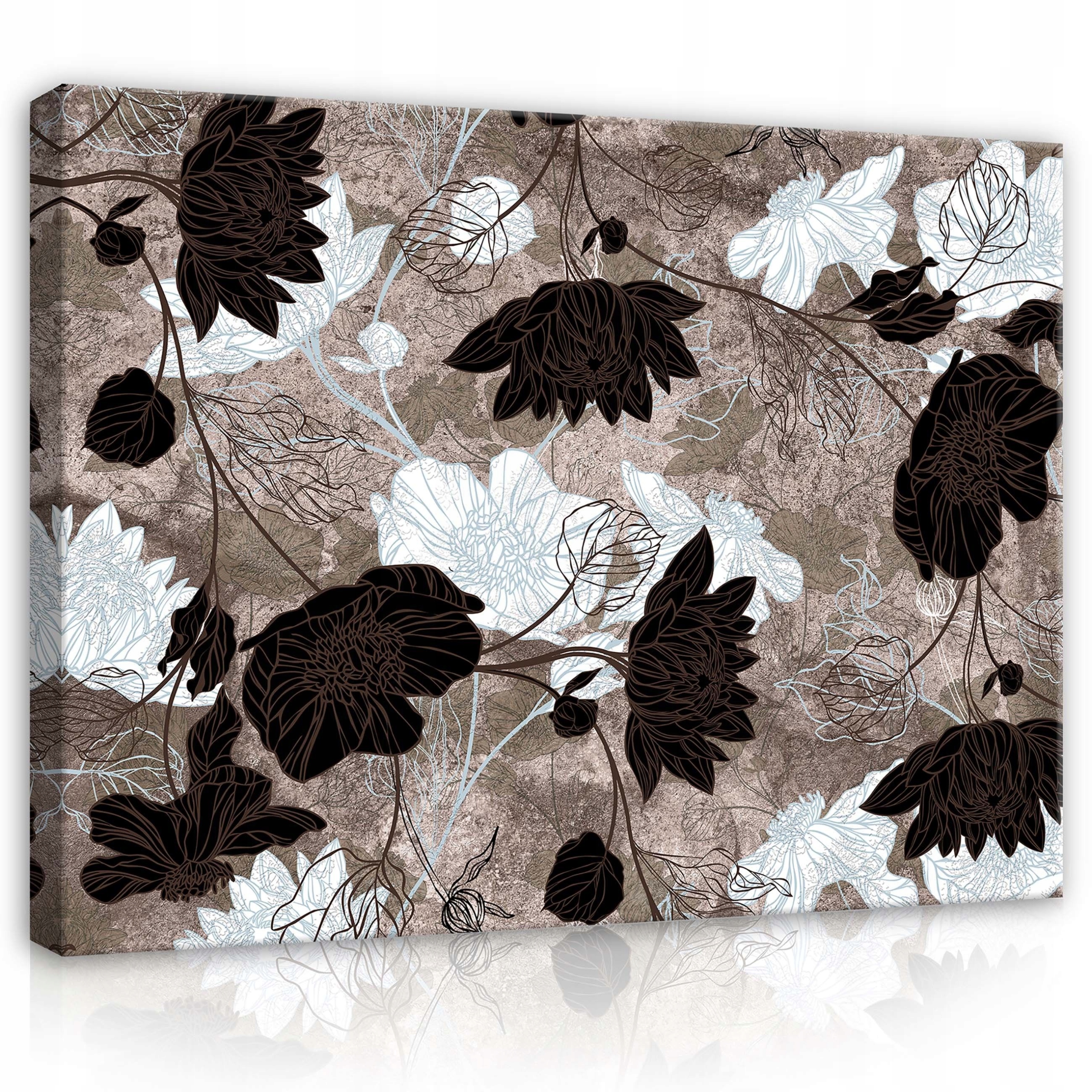 Obraz 80x60 Abstraktní květiny monochromatický elegance minimalismus