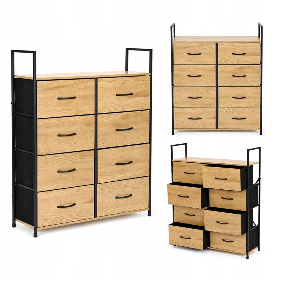Komoda 8 látkových zásuvek 80 cm, organizér na textil Mdf loft Mo