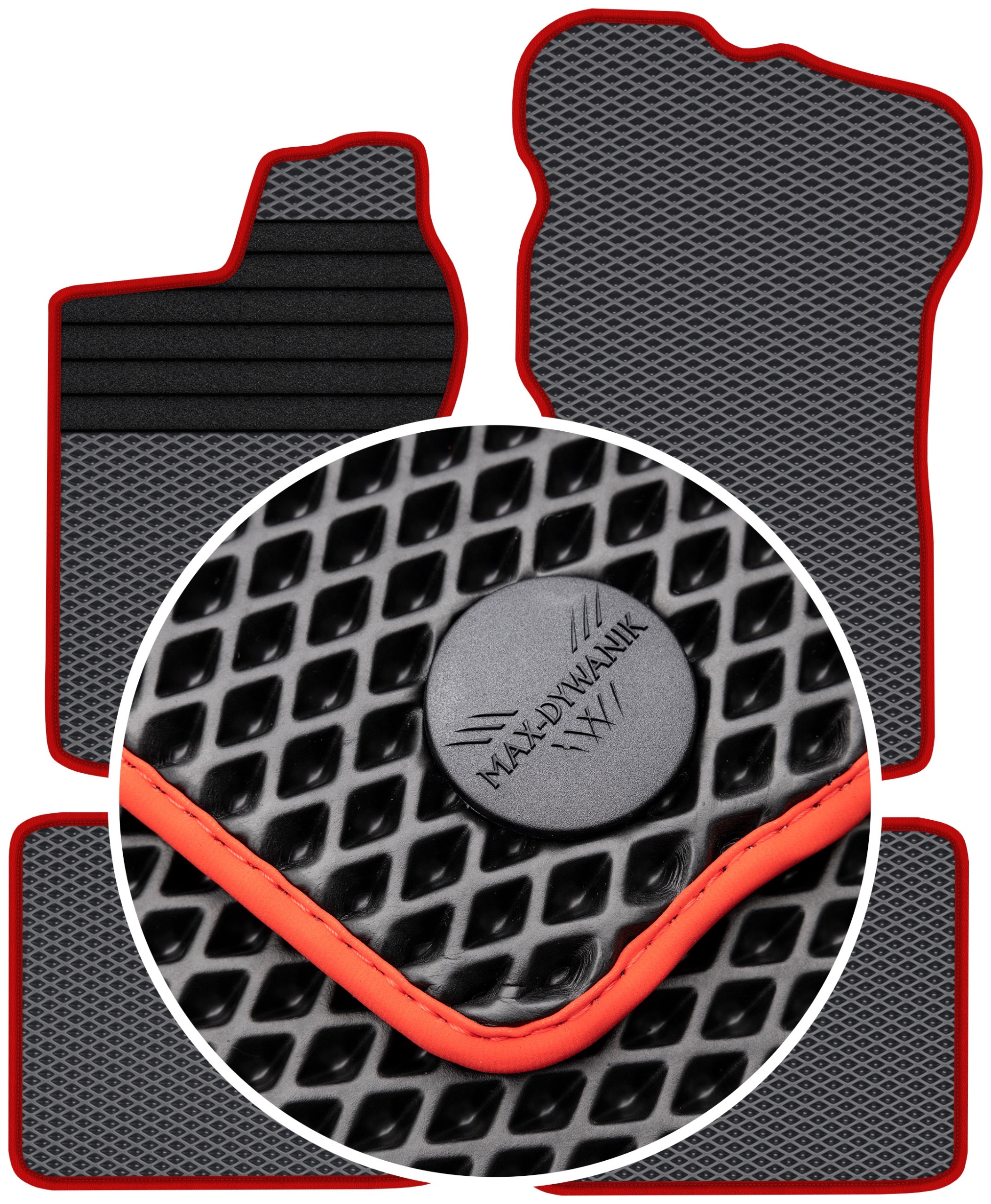 Fiat Cinquecento 1991-1998 Gumové stěrače Eva červený lem