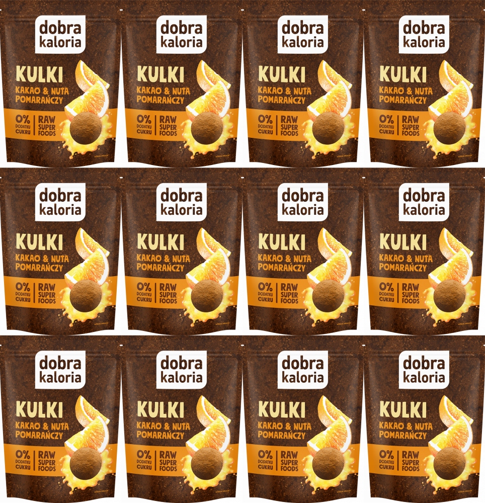 Zdrowa Przekąska Kulki Kakao z Nutą Pomarańczy Daktyle Migdały Orzechy x12