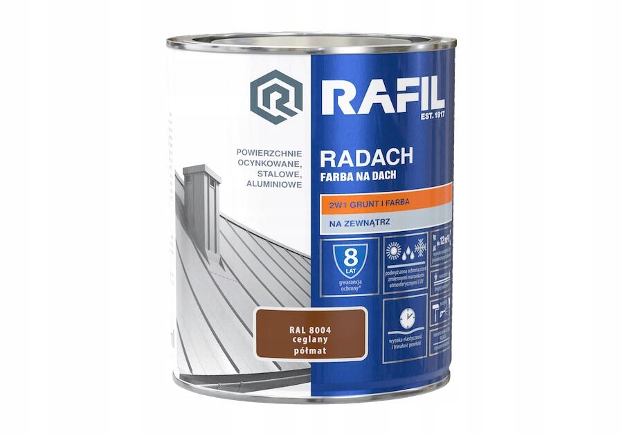 Farba na dach Rafil RADACH CEGLANY RAL8004 0,75l