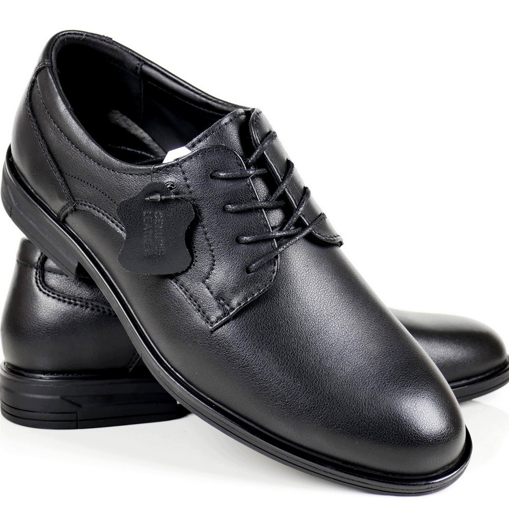 Pánské Polobotky Casual Elegantní Kožené Šněrovací Boty J26 Černé