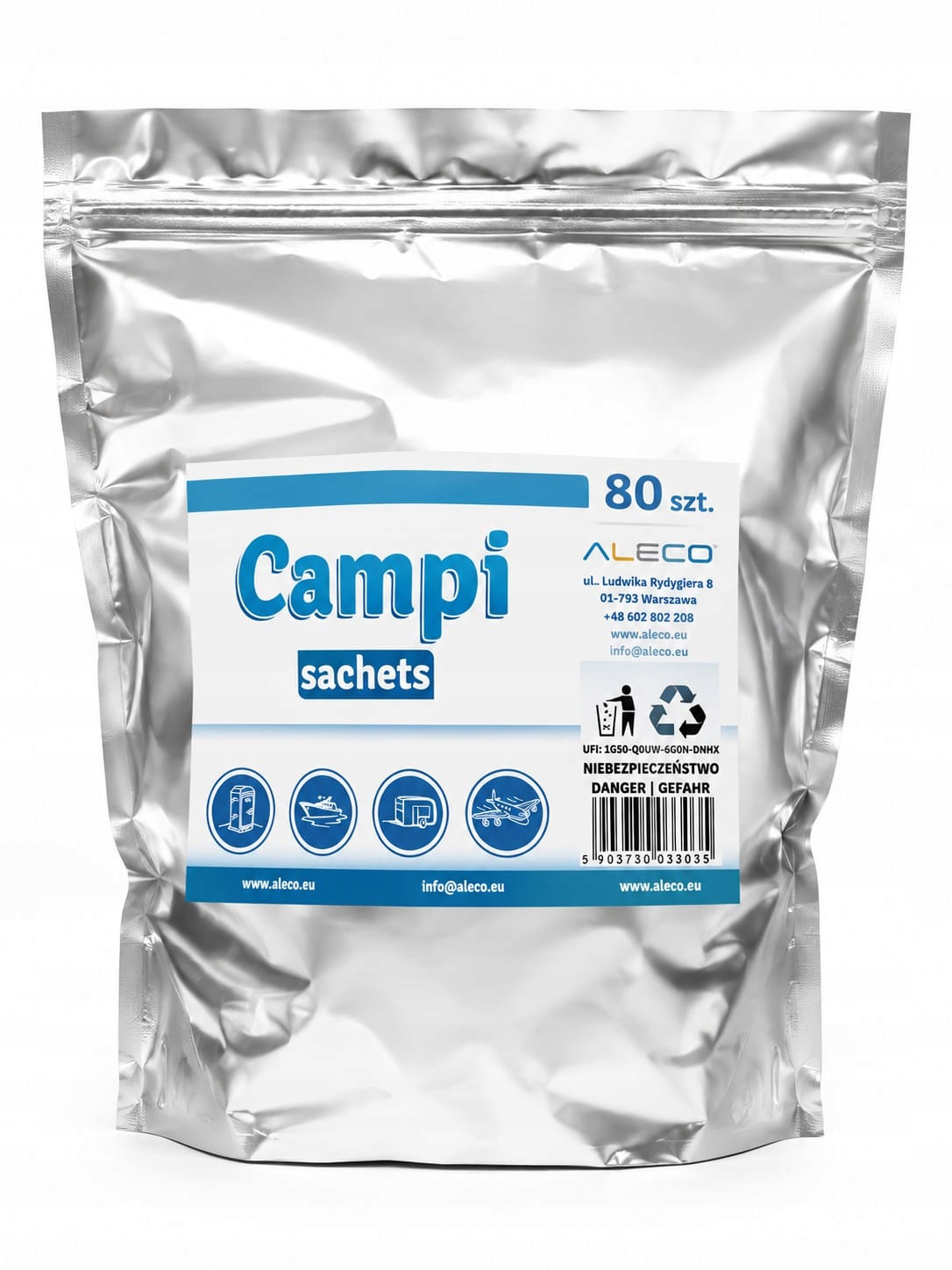 Campi sáčky 80ks Aleco pro toalety do nádržek na fekálie