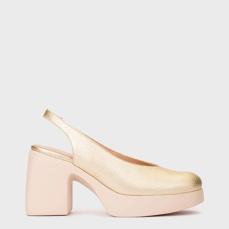 Pohodlné lodičky na platformě – Wonders H-4990 Zlatý 39