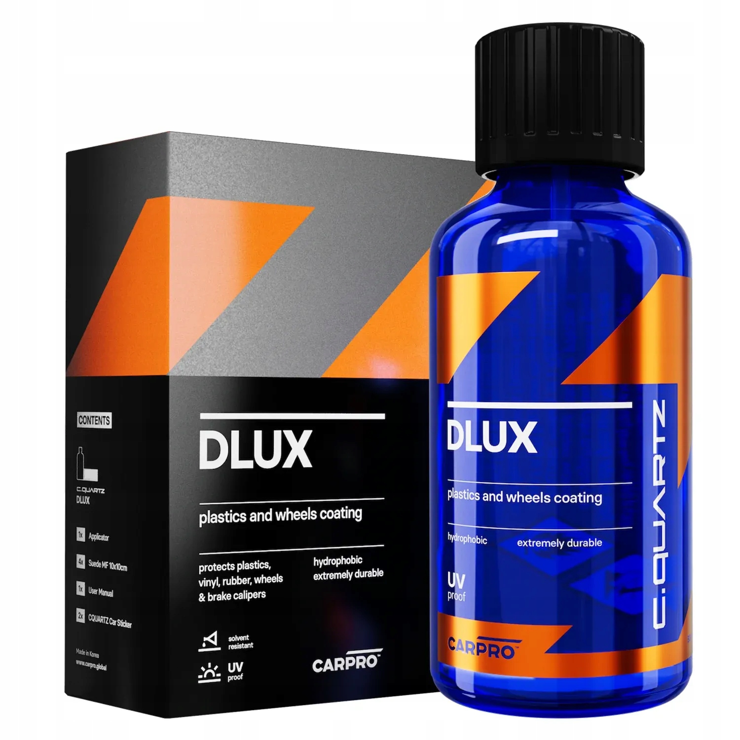 CARPRO DLUX CQUARTZ Powłoka do felg 100ml KIT zestaw na plastiki tworzywa