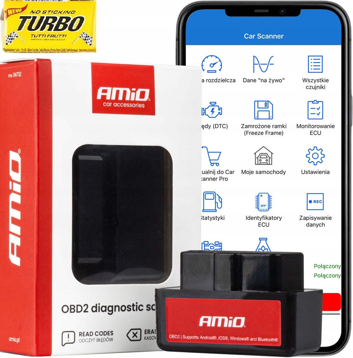 Skaner tester interfejs diagnostyczny OBD2 Bt mini Iso 9141-2 5 10.4 Kbaud