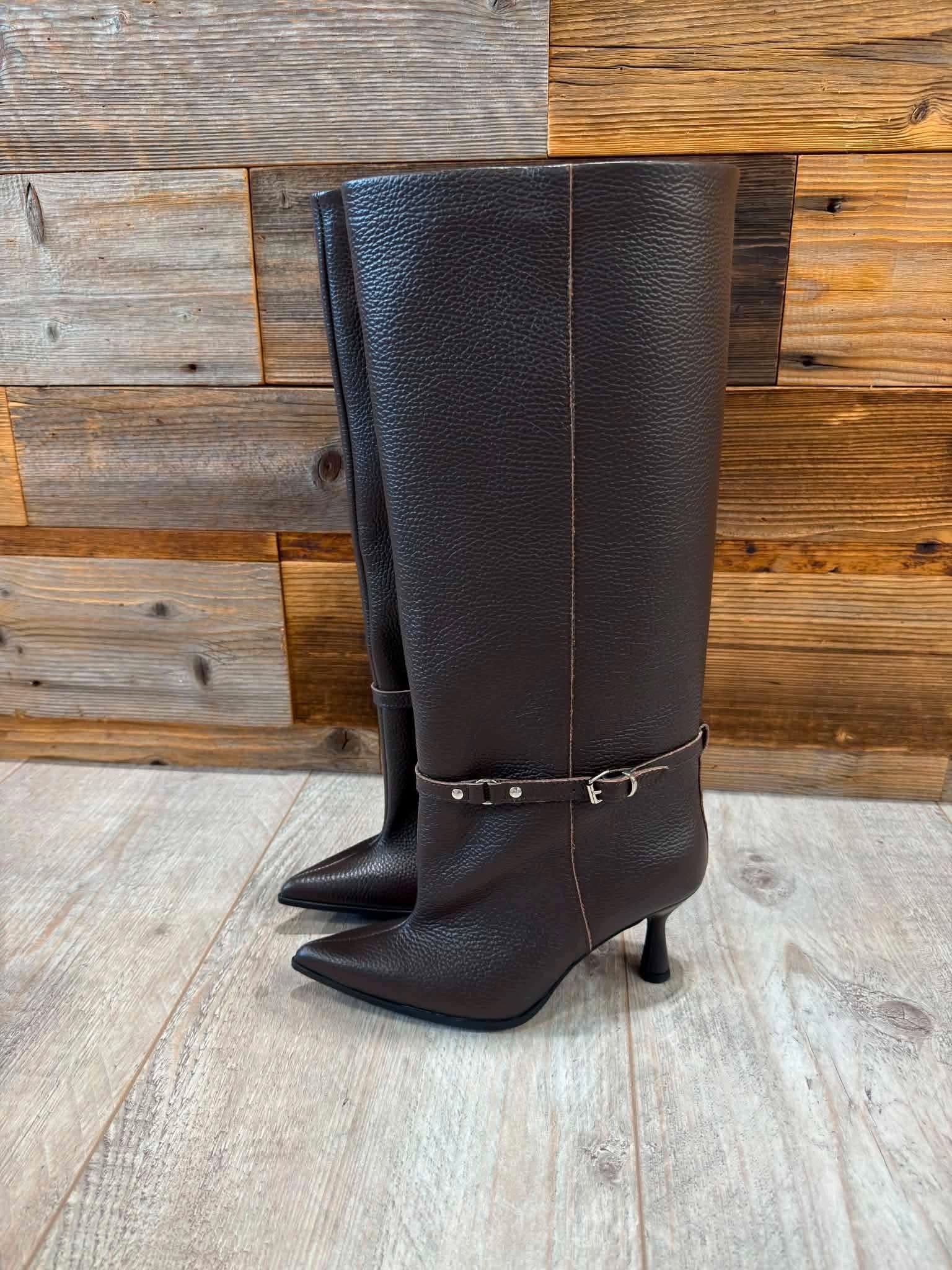 By O La La...! Kozačky Z Přírodní Kůže Style Hnědá 39