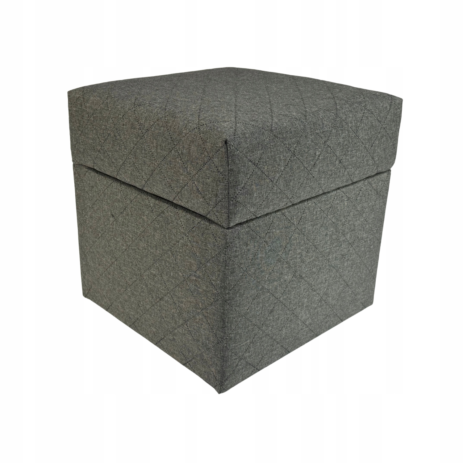 Taburet čtvercová, otevíratelná, savanová, prošívaná, tmavě šedá barva