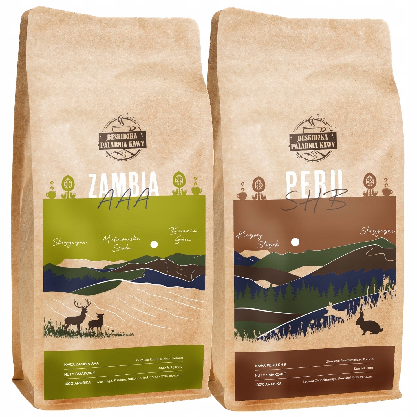 Levně Čerstvě Pražená Káva Zrnková Zambie Aaa 1KG Peru Shb 1KG 100% Arabica