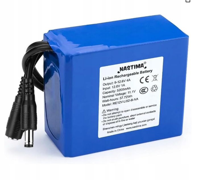 Nastima DC12V nabíjecí baterie 5200 mAh pro nabíjení
