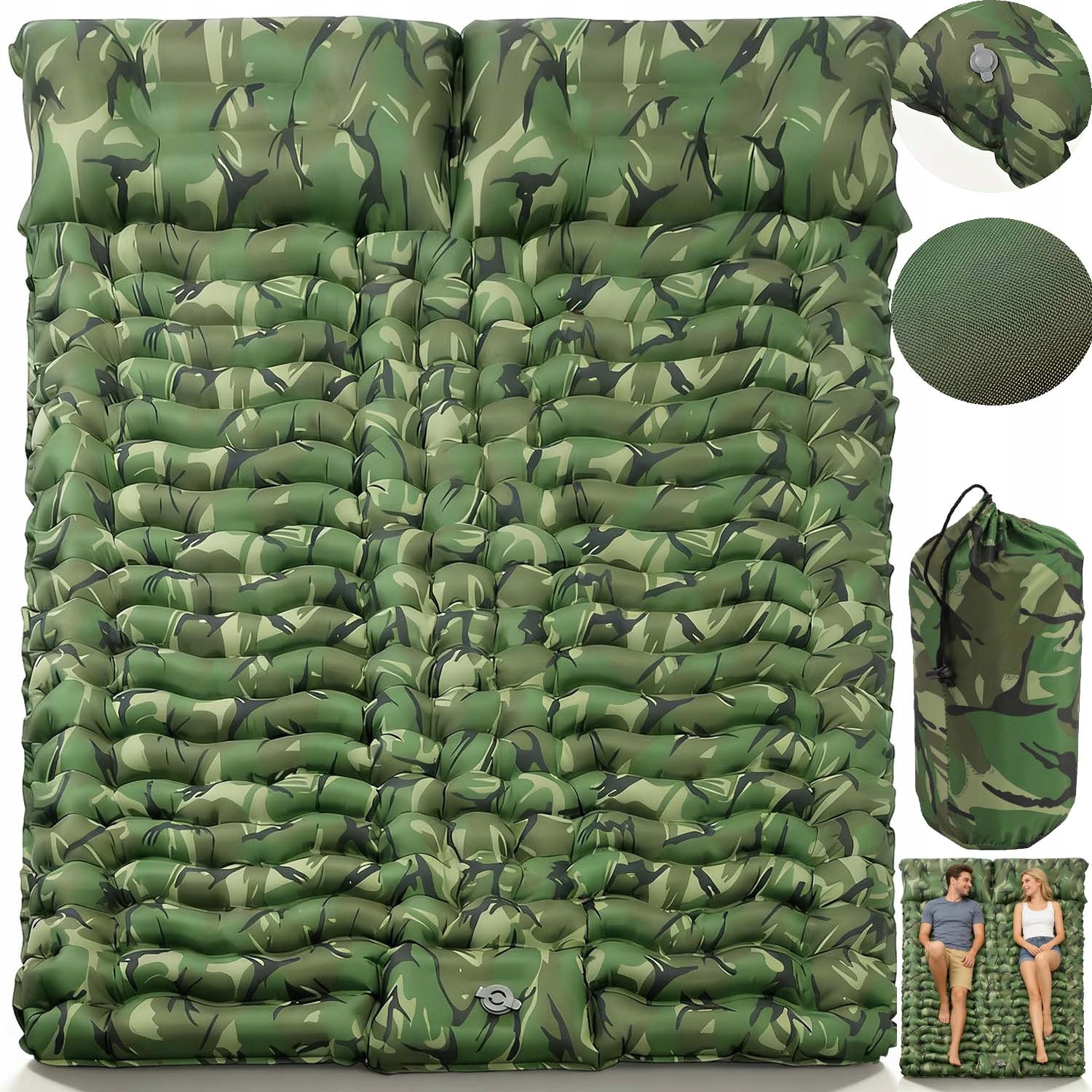 Turistická Kempingová Podložka Matrace Dvojitá Lehká Pod Stan 200 X 130 CM
