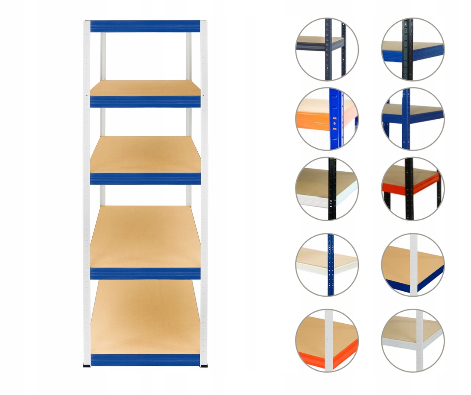 Kovový skladový regál garážový Helios Hwn 180x060x60 5 políc