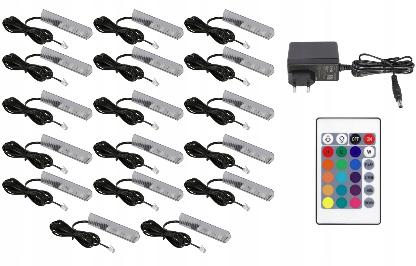 17 x Rgb Led klipy pro polic skla, klip Komplet