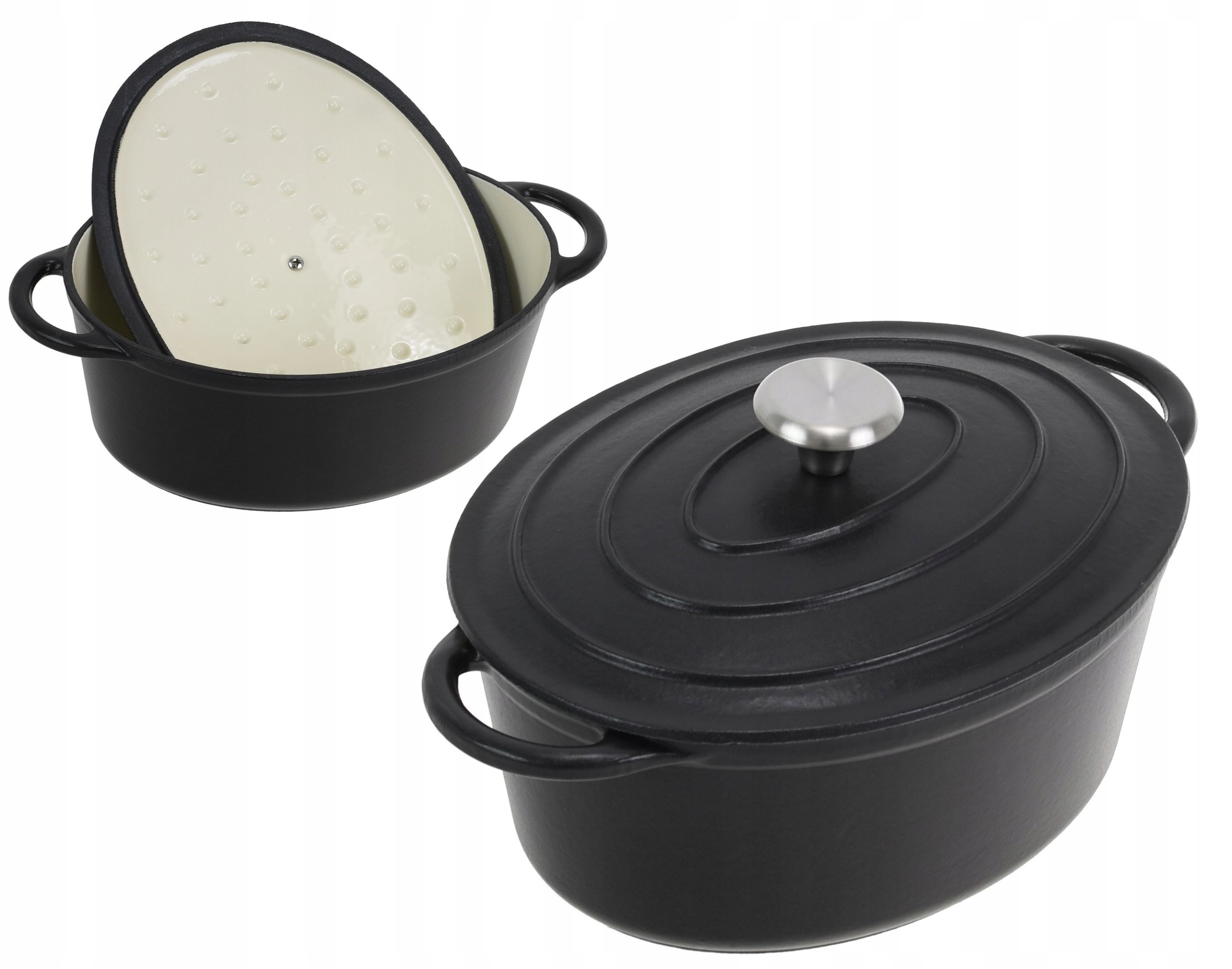 

Brytfanna Żeliwna 4,6 L Emaliowana Gęsiarka Garnek