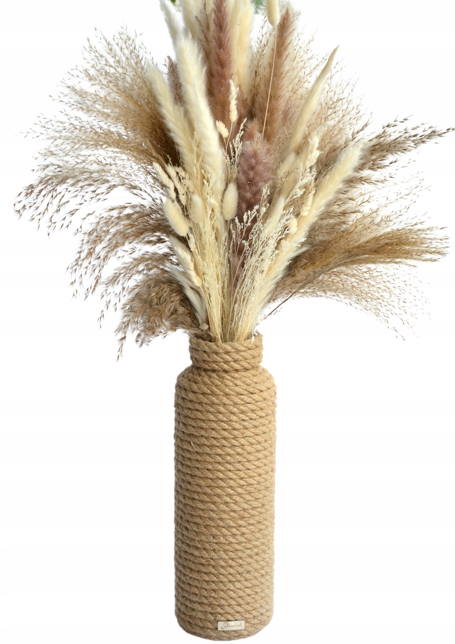 Vysoká váza Paula Boho juta pro sušené trávy a pampové kompozice 33 h