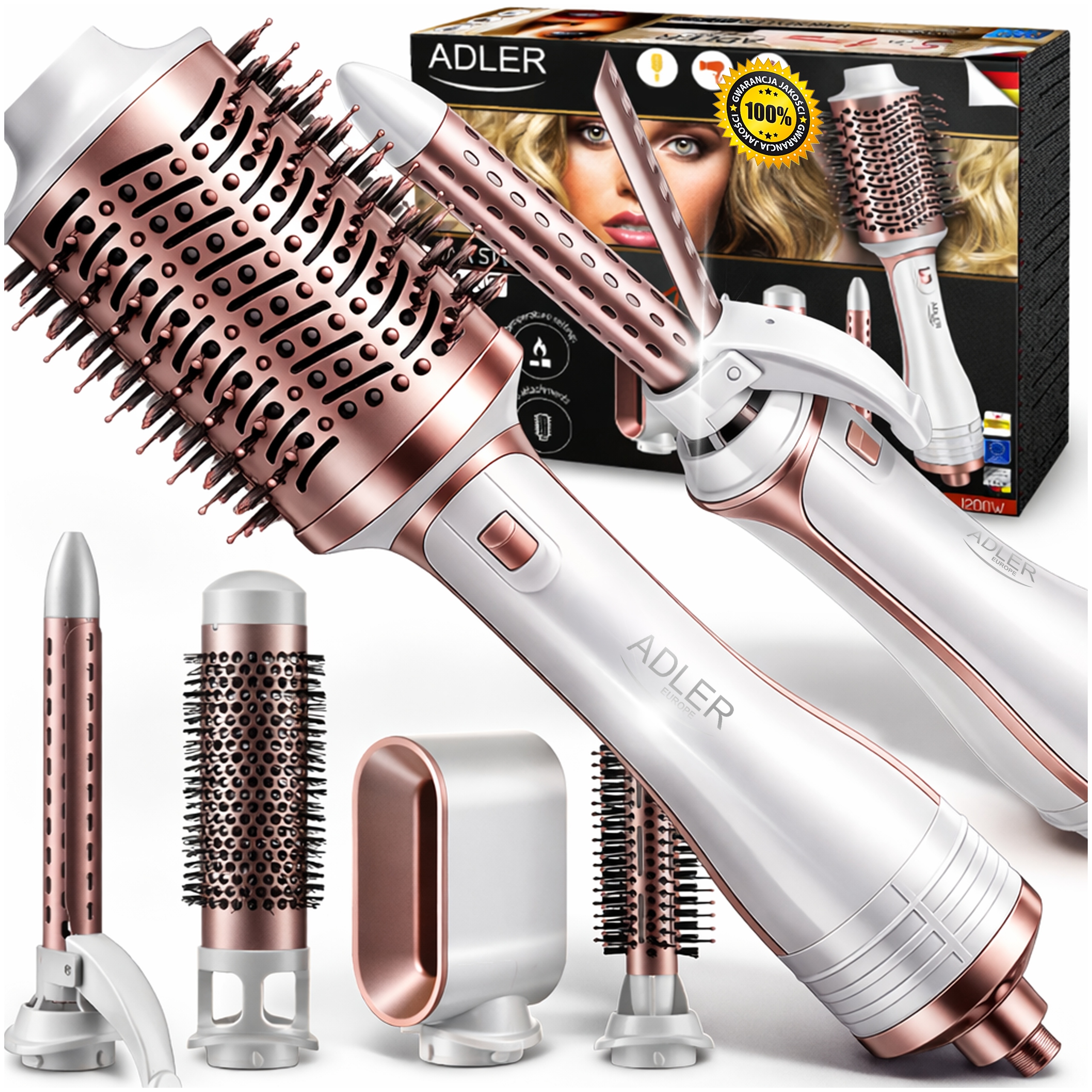 Fén Na Vlasy Keramická Fén 5v1 Studený Vzduch Vyhlazuje