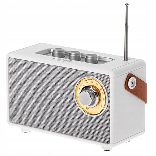 CR 1902 White Radio FM z Bluetooth - USB-C, TWS, AUX, SD