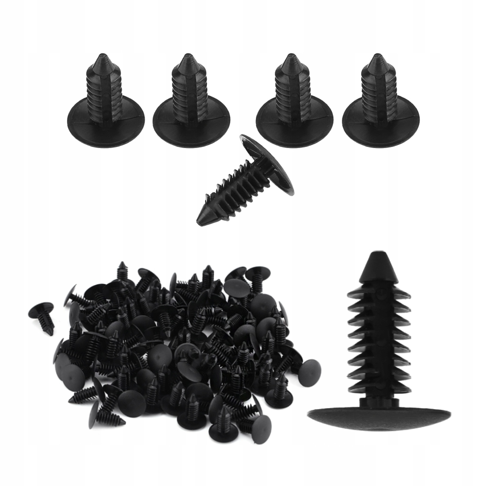 100 SZT SPINKI KLIPSY KOŁKI DO AUTA TAPICERKI