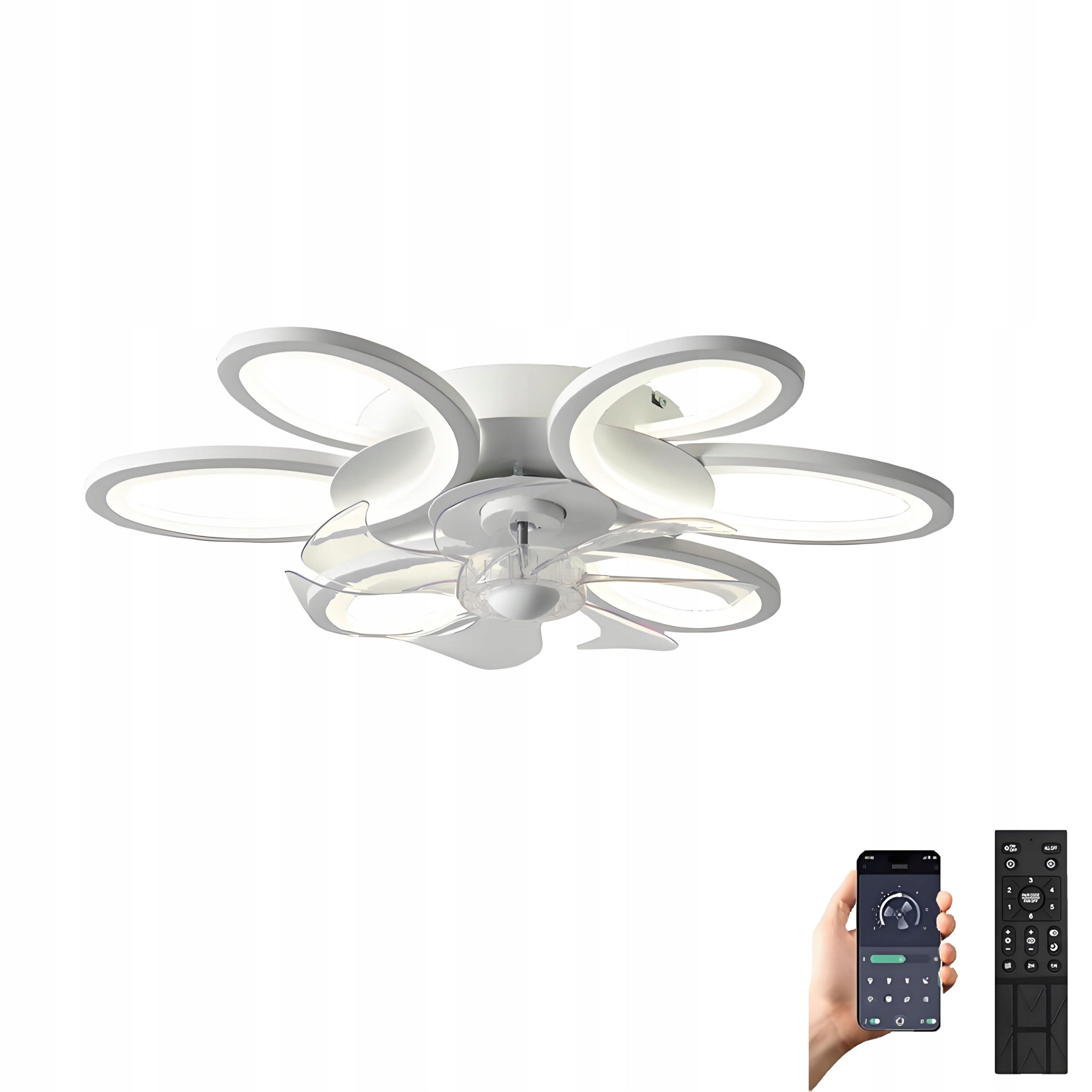 Lampa Stropní Ventilátor S Osvětlením Stropní Svítidlo Led Lustr S Dálkovým Ovládáním App