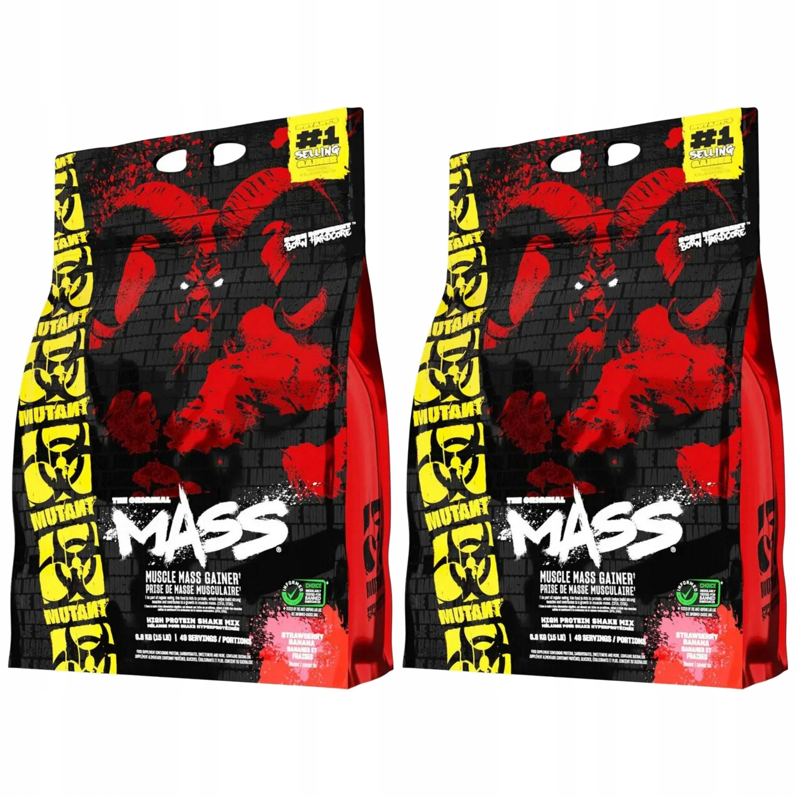 2x Gainer svalová hmota 6800 g protein sacharidy Bcaa Mutant Mass