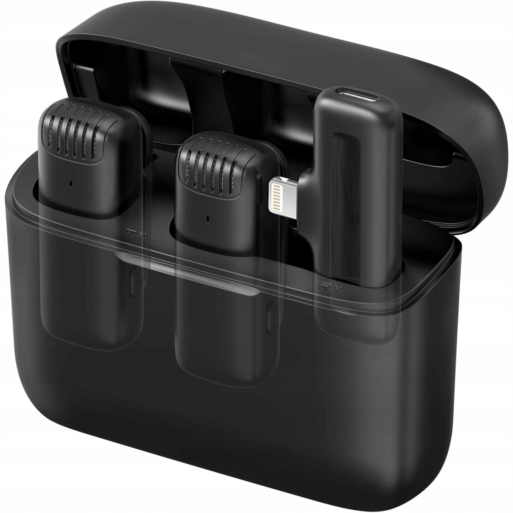 2X MIKROFON KRAWATOWY BEZPRZEWODOWY USB-C + ETUI
