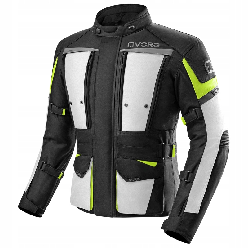 Pánska motocyklová bunda Vorg Cumulus Fluo čierna šedá žltá fluo Darčeky