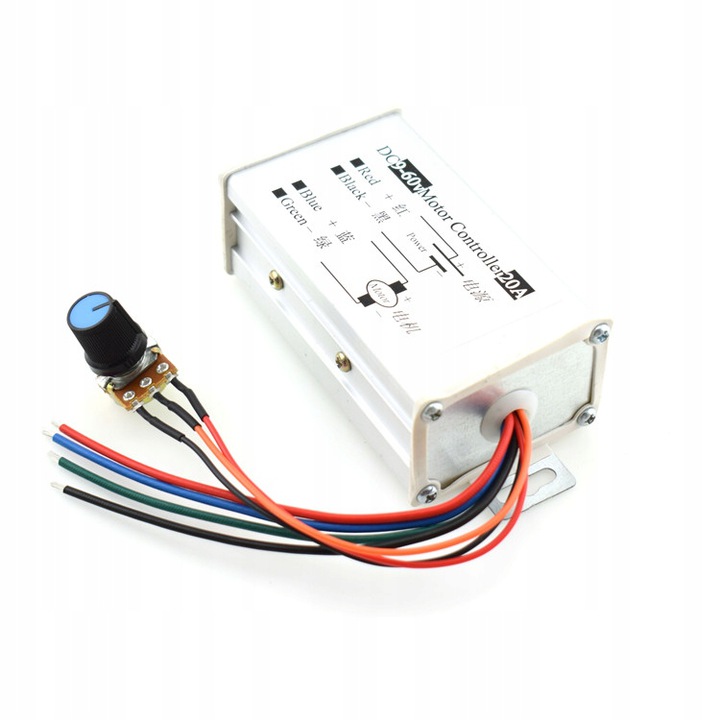 REGULATOR PWM OBROTÓW SILNIKA DC 9-60V 20A 12V 24V Kod producenta NA449