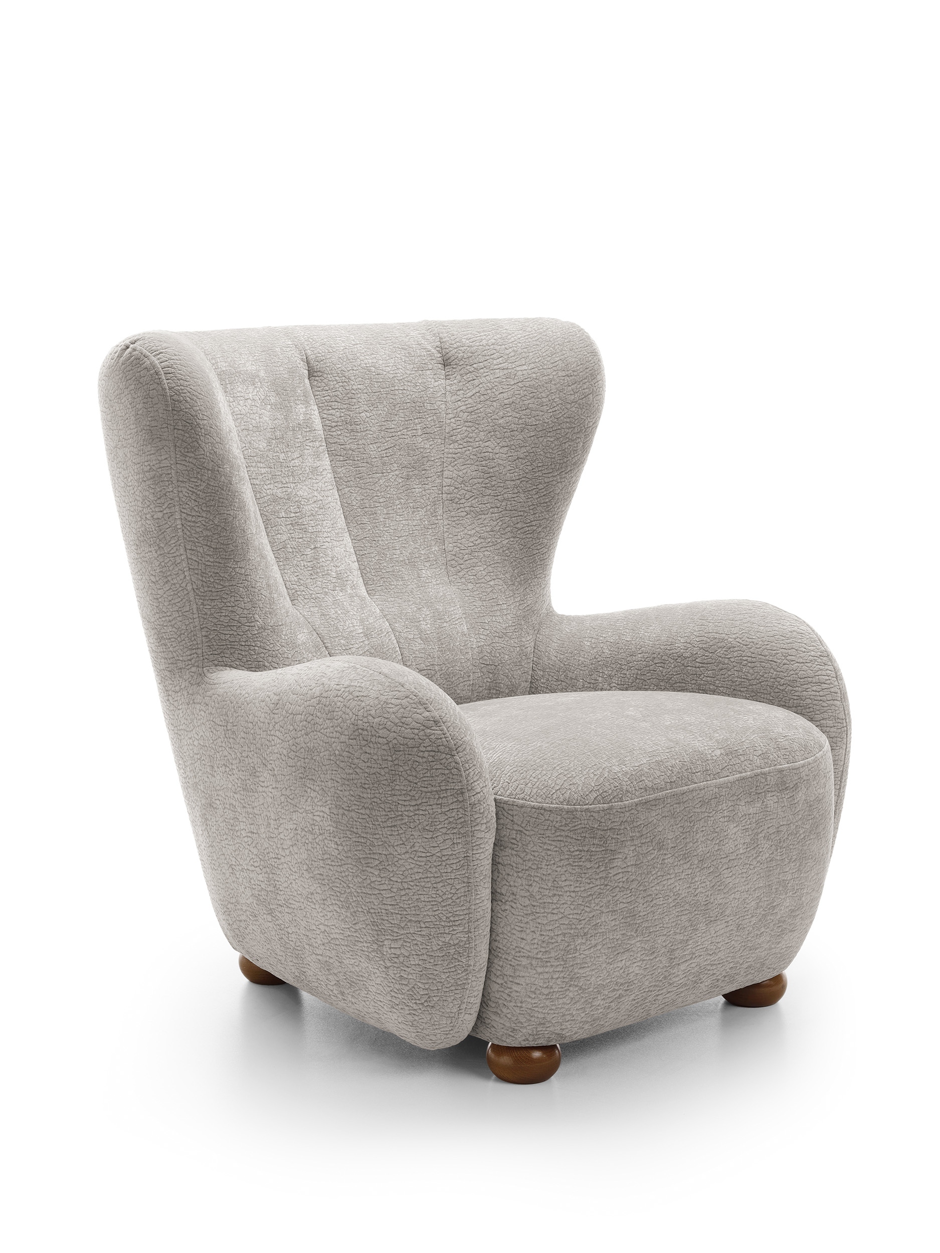 Křeslo Mist do obývacího pokoje Pohodlné Čalounění Klasická šenilová tkanina Šedá