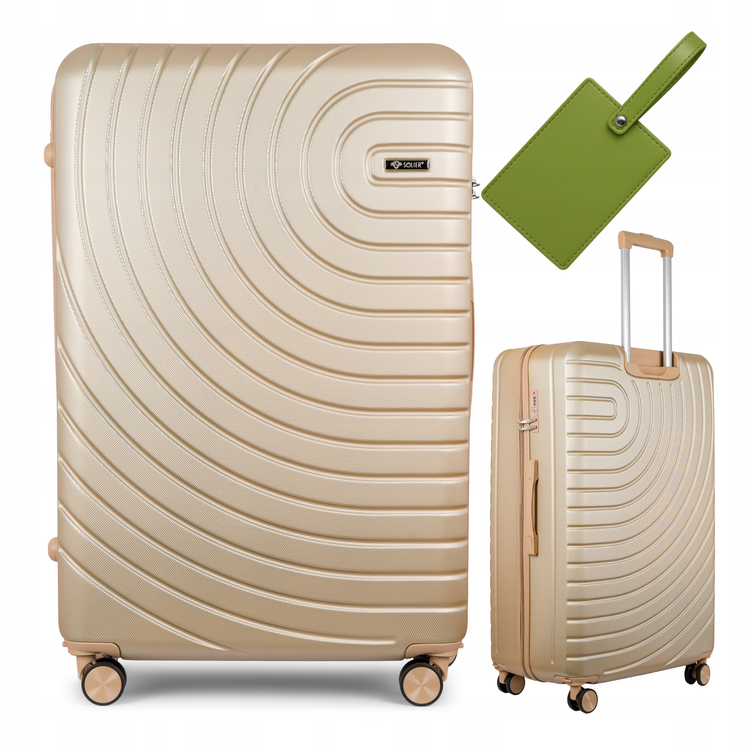 Cestovní kufr na kolečkách pro zavazadla Velký Abs 28'' tvrdý Pevná kolečka Solier