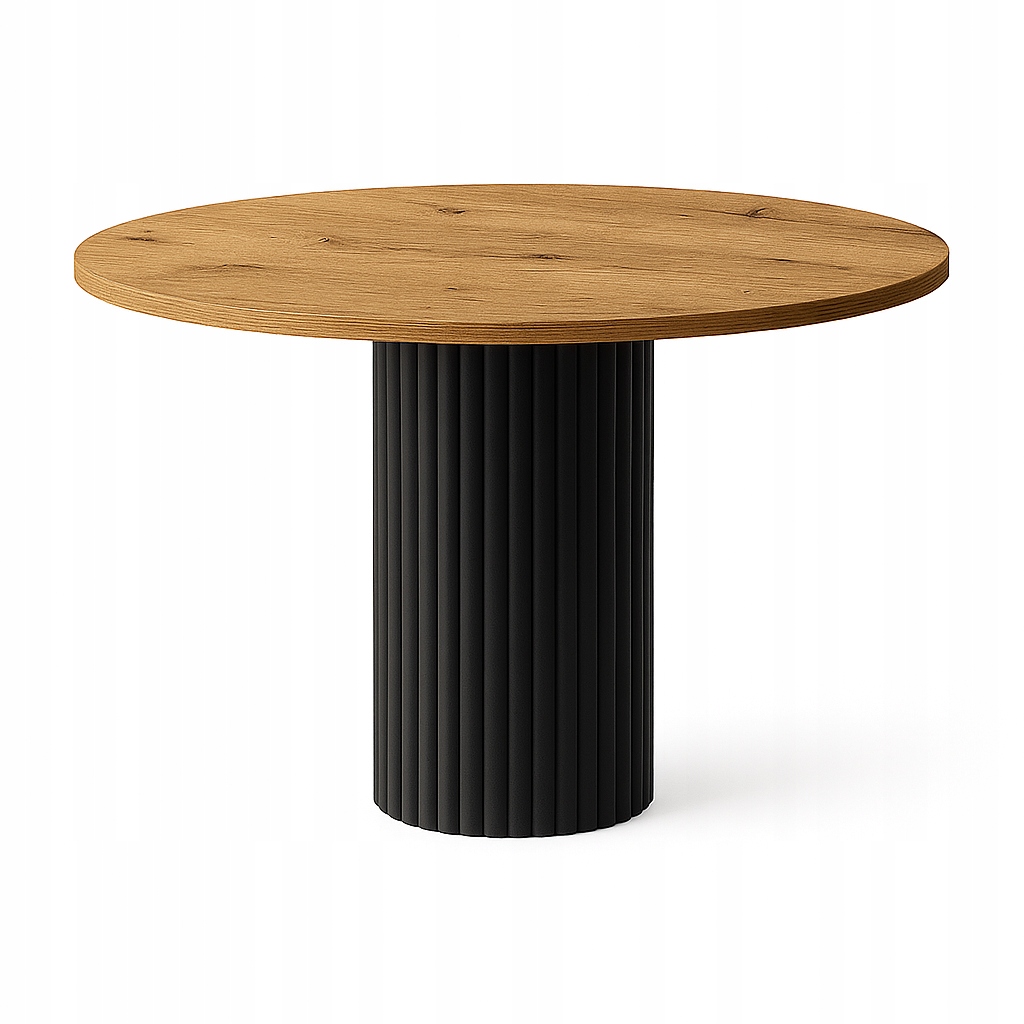 Moderní stůl Loft, stůl Dub Craft Zlatý 75 cm, stůl kulatý Černý