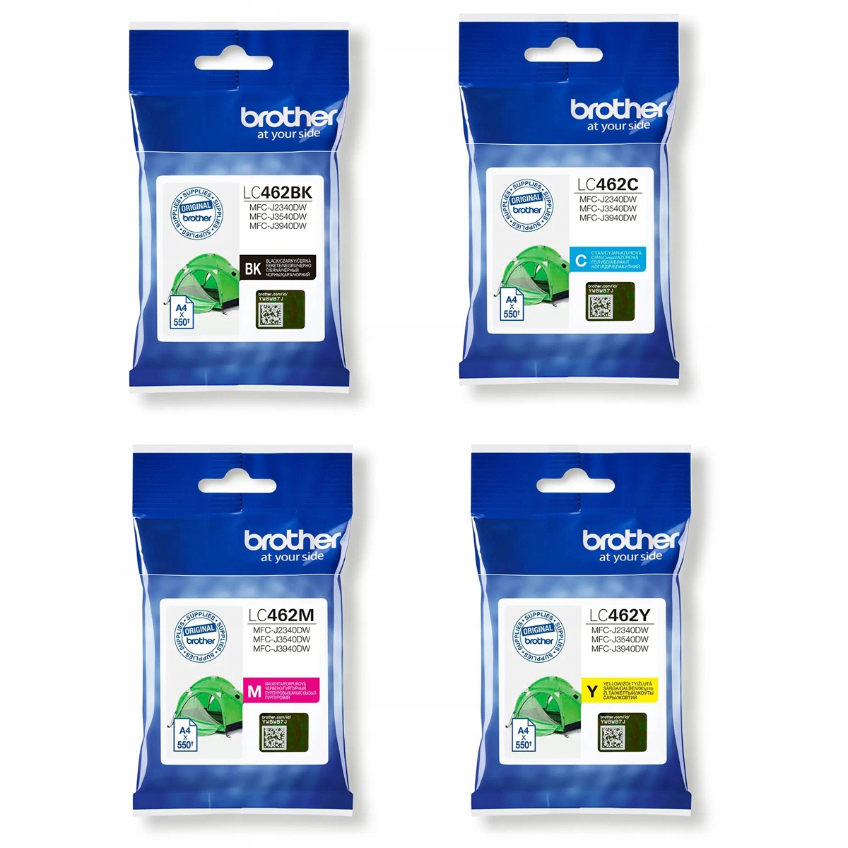 

4x tusz org. Brother LC-462 LC462 Cmyk J3940